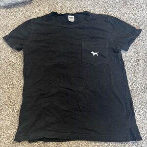 PINK Victoria's Secret Black Pocket Tee